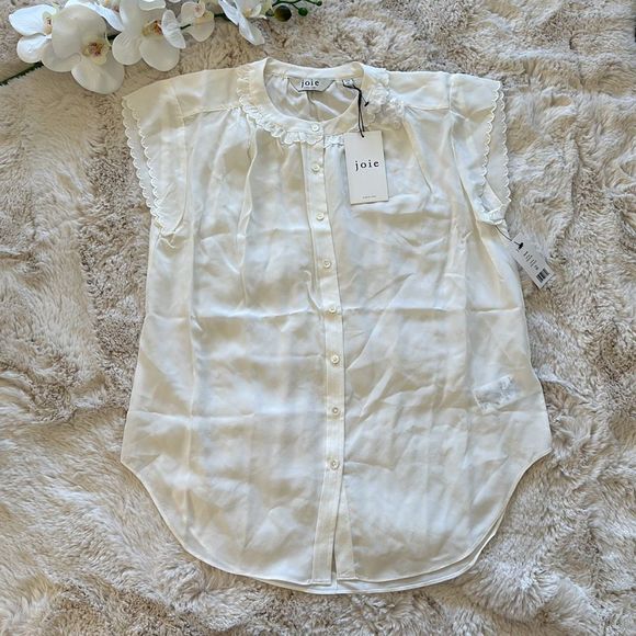 Joie Calais Blouse Porcelain Size XS - Picture 7 of 13